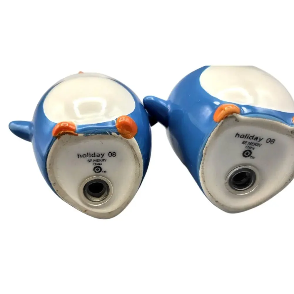 Blue White Penguin Salt Pepper Shakers 4